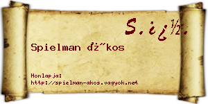 Spielman Ákos névjegykártya